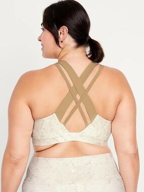 Old Navy Medium Support PowerSoft Cross-Strap Sports Bra Size Large